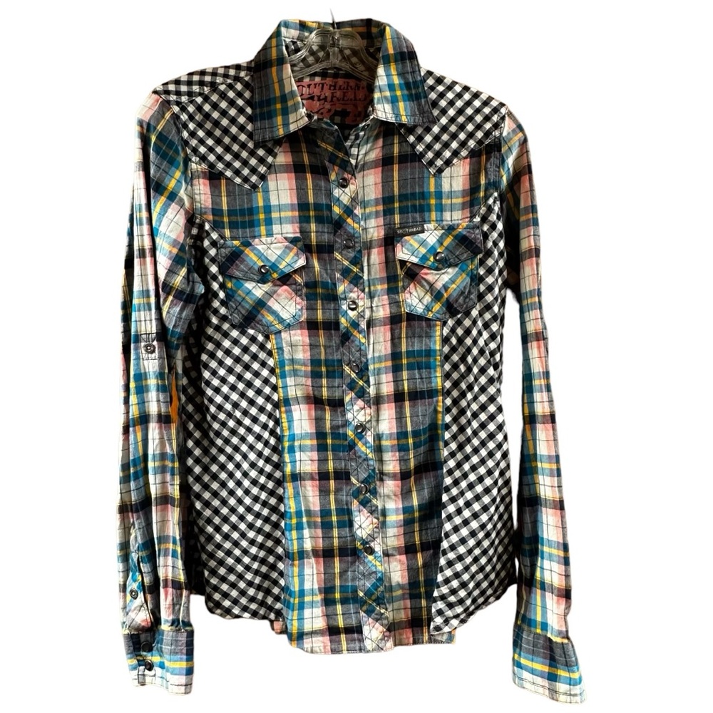Southern Thread Button Down Shirt, Women’s Size L